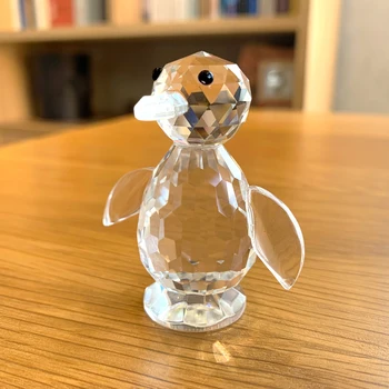 

Crystal Penguin Figurine Miniatures Glass Animal Sculpture Paperweight Collection Craft Home Table Decor Kids Christmas Gifts