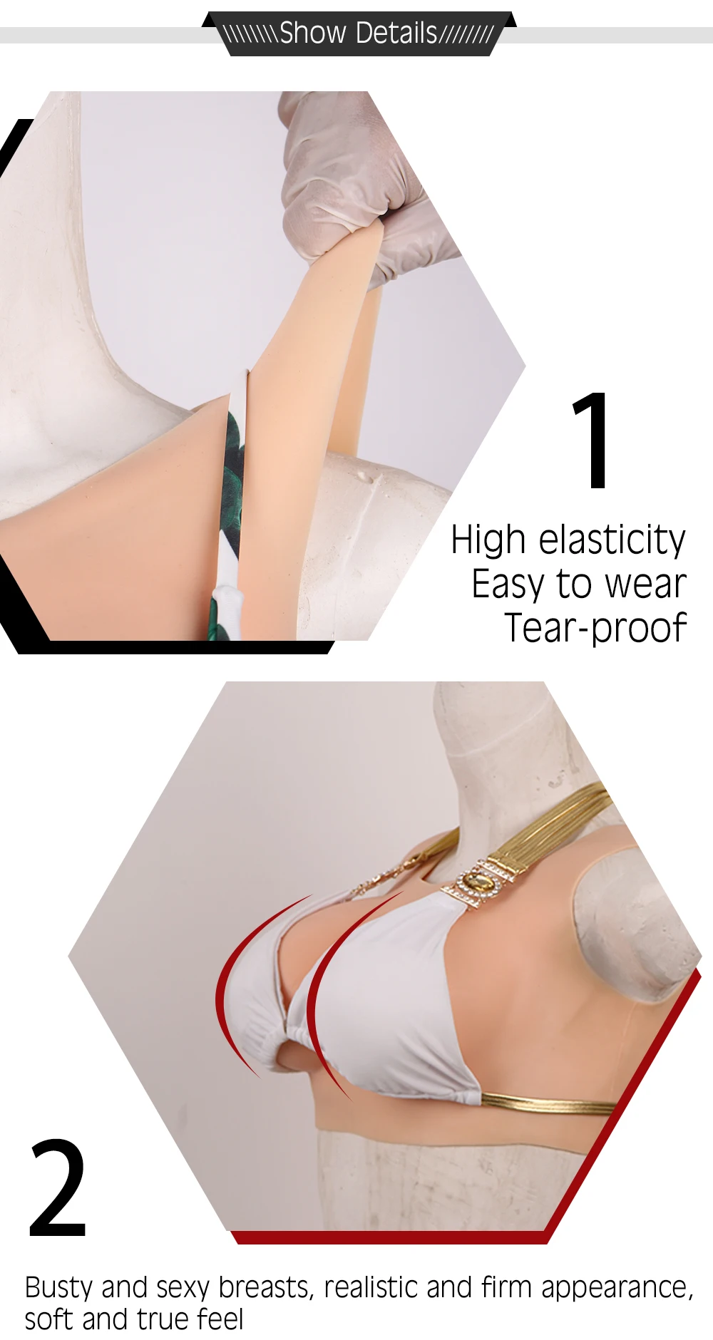 Eyung 70C CUP Upgrade Silicone Breast Forms Fake False Boobs Mastectomy Transvestite Crossdresser Transgender Silicone Breast (3)