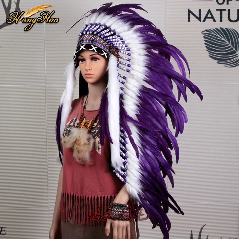 Purple feather headpiece Clearance