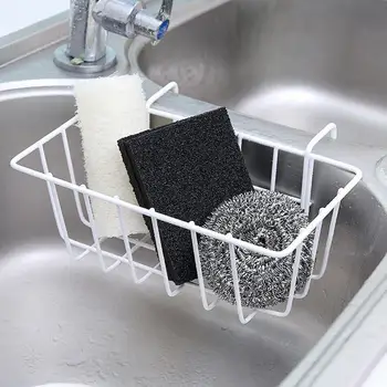 

Iron Kitchen Rack Rag Drain Rack Household Non-marking Sponge Basket Storage Detergent Rack Sink Z5O3