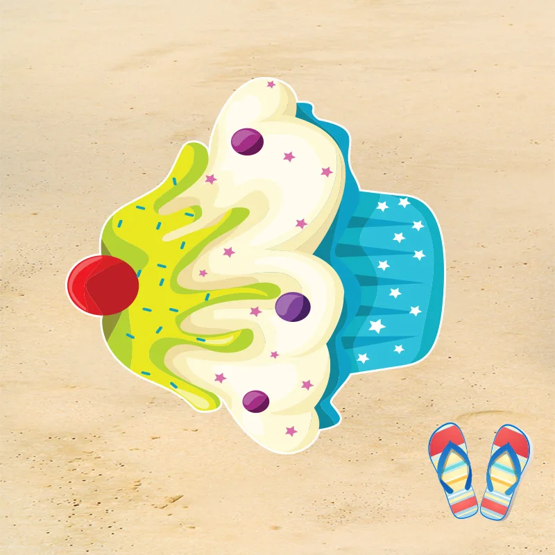 Пляжное полотенце в форме вкусной еды летнее круглое пляжное из микрофибры для