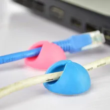 Круглый держатель для usb-кабеля протектор устройство управления отделка рабочего стола вилка силиконовые провода крепления зажимы шнур питания намотки