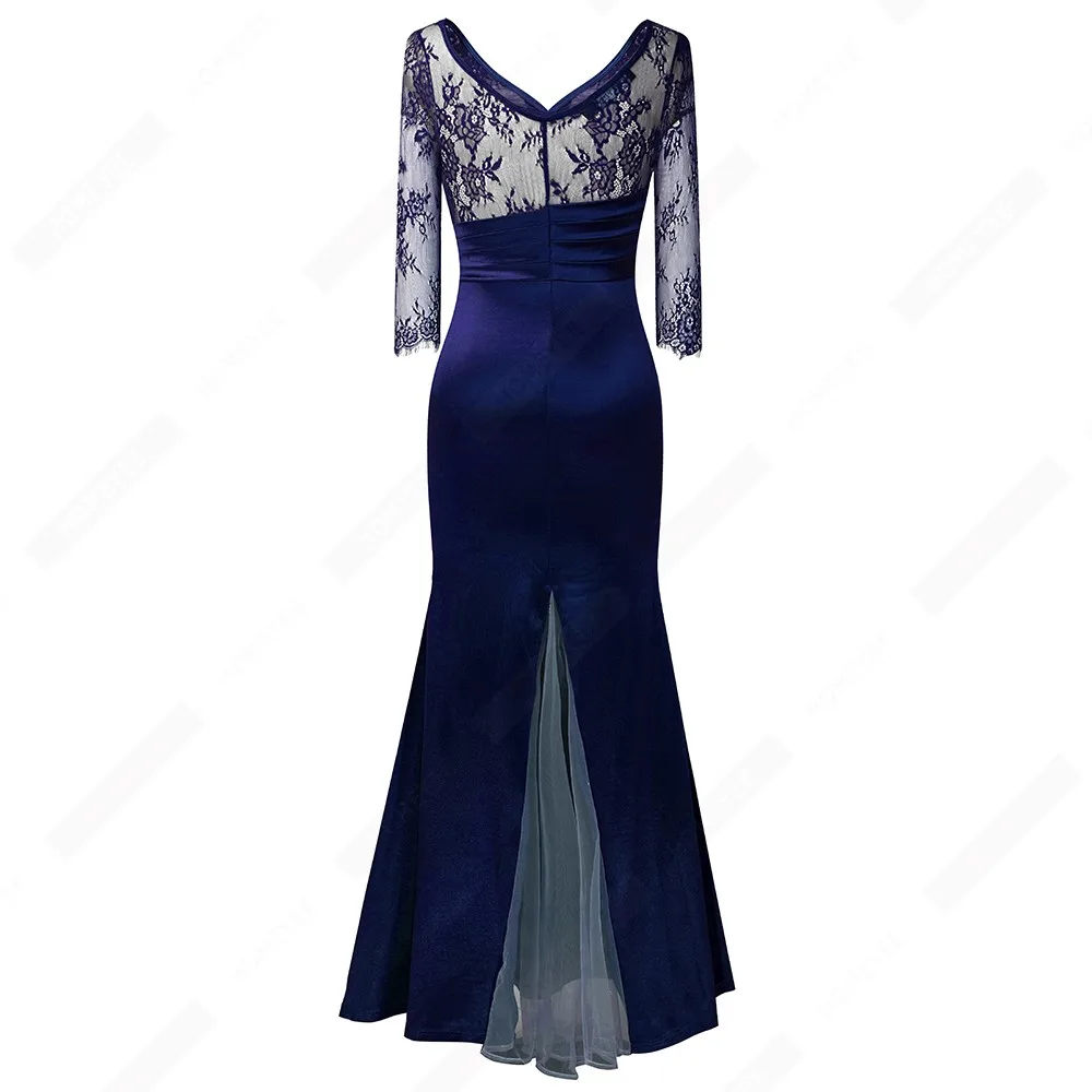 Women Classy V Neck Ruched Lace Sexy See Through