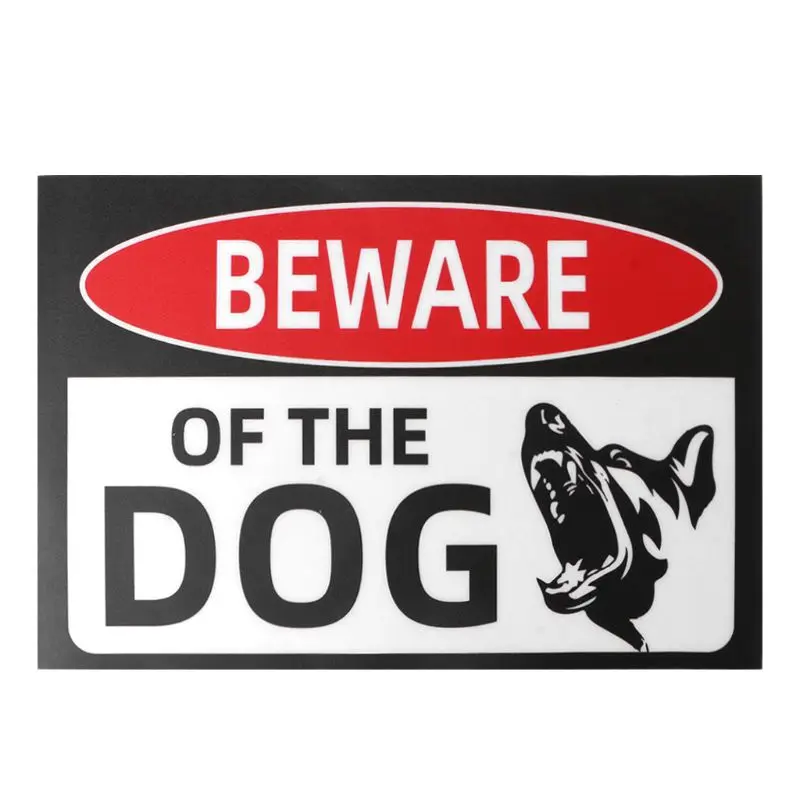 2022 New Indoor Outdoor Use Adhesive Beware of Dog 30x20cm 11.8x7.8 Inches Warning Security Dog Sign for Fence Gates Sticker image_1
