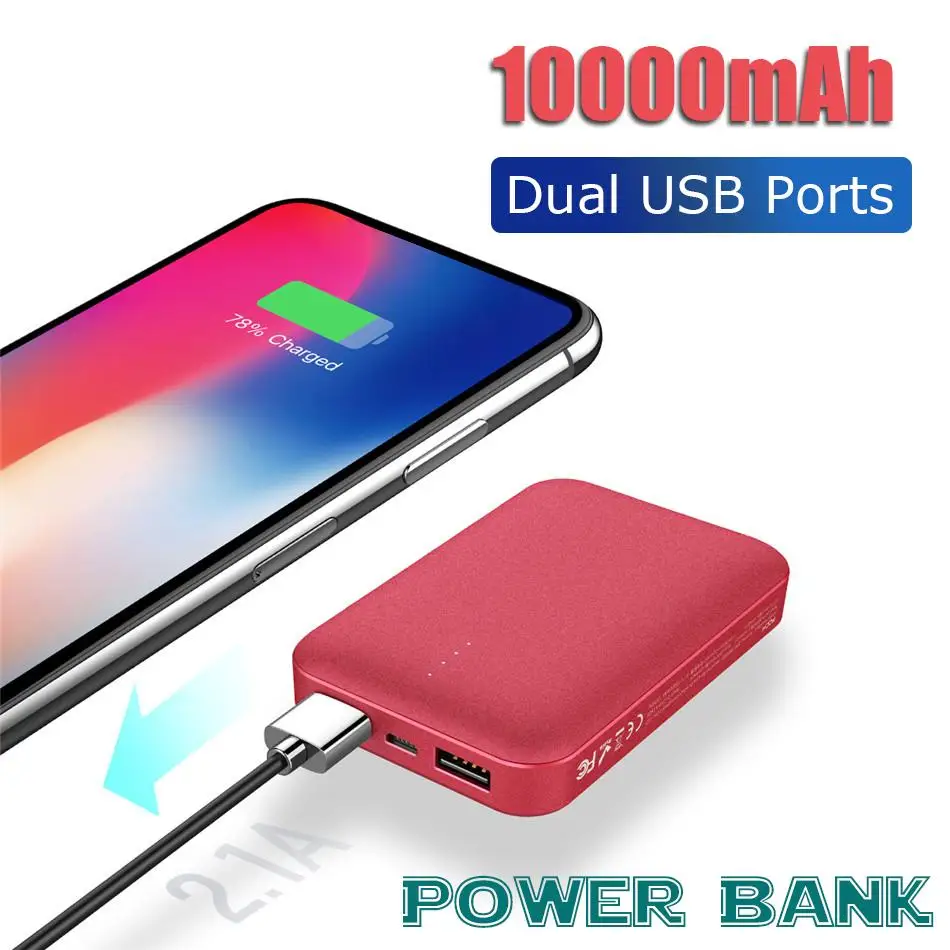 ROCK Mini power Bank портативный ультратонкий полимерный аккумулятор 10000 мАч для iPhone 11 Pro XR