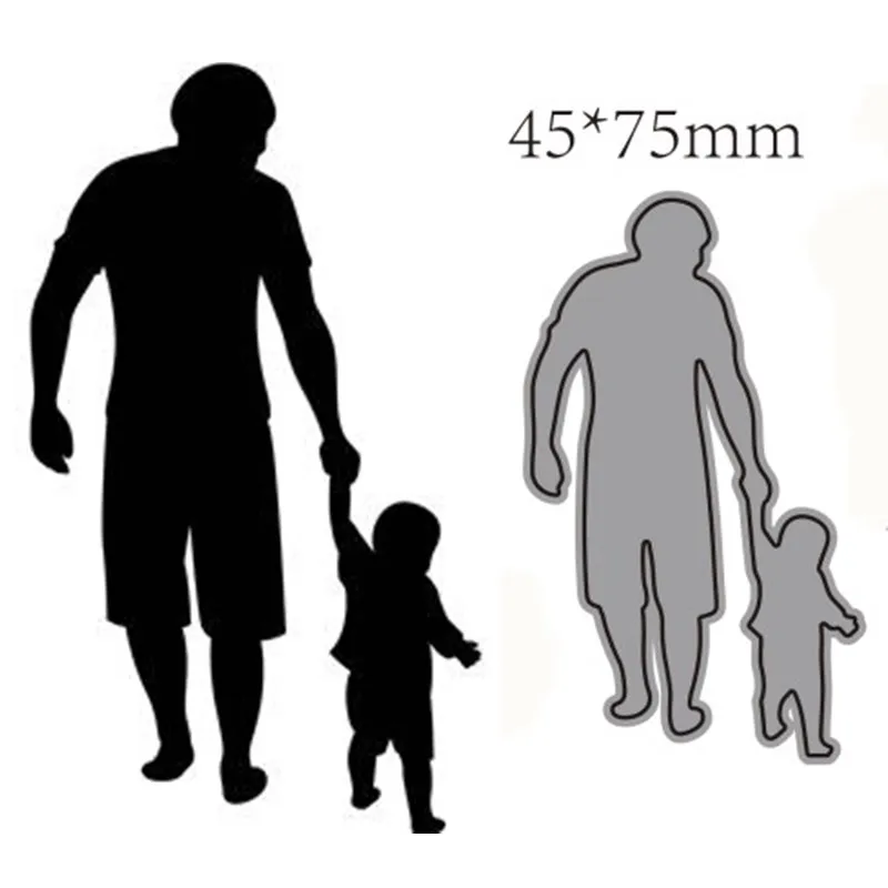 

metal cutting dies cut die mold Dad and kid decoration Scrapbook paper craft knife mould blade punch stencils dies