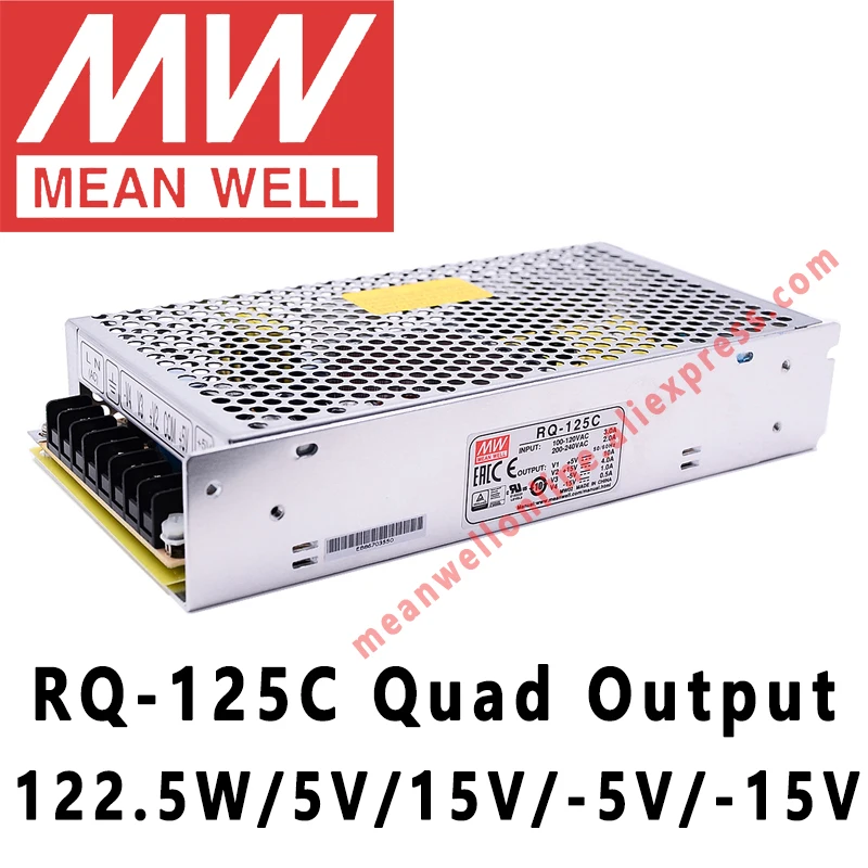 Бренд Mean Well представляет RQ-125C 5В/15В/-5 V/-15 V AC/DC 122 5 Вт на четыре выхода переключения