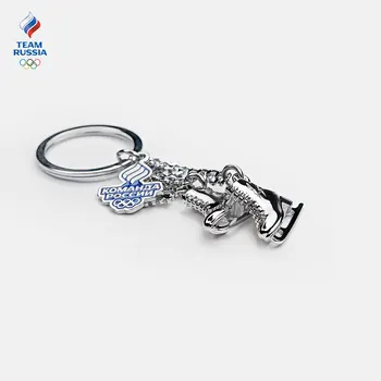 

Key Holder & Keychain Organizer TEAM RUSSIA BMA132-1 ZAMAK metal exclusive Nickel key ring keyring charm pendant Figure Skates