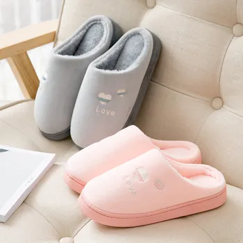 

2020 Winter Women Home Slippers Mens Couples Warm Non-slip Floor Home Fur Slippers Indoor Bedroom House Shoes Pantuflas Mujer