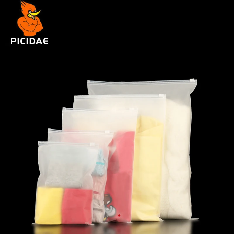 застежка молния матовый прозрачный пластиковый мешок для хранения Ziplock