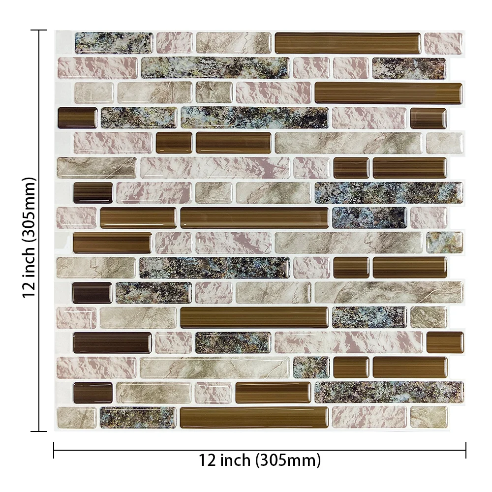 Imitation Marble Texture Self-Adhesive Waterproof Wall Tiles Cafe Decoration Wall Stickers Peel And Stick Kitchen Baffle