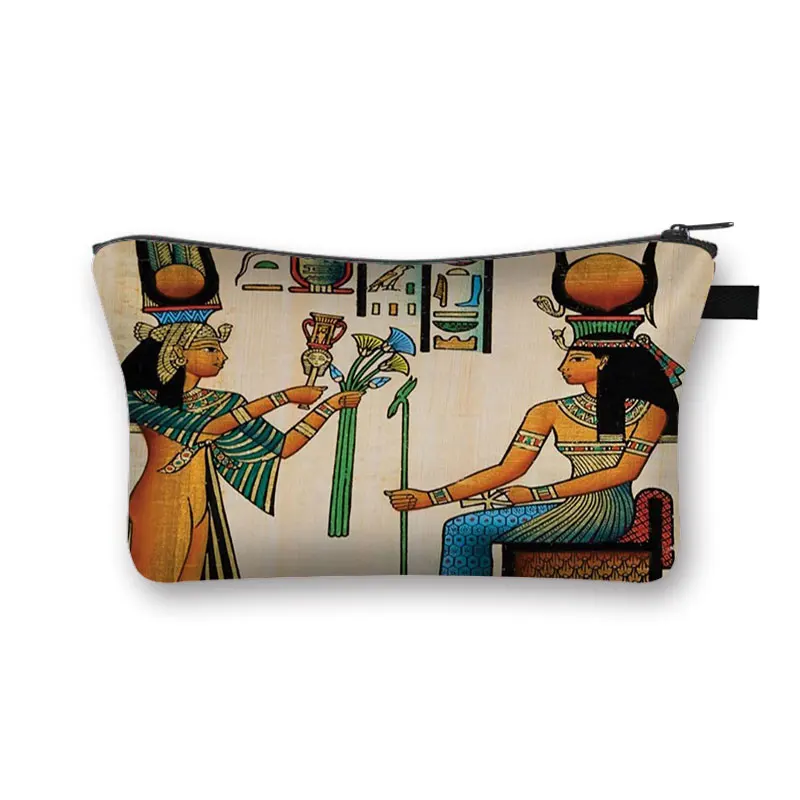 Egyptian Art Print Cosmetic Case Women Makeup Bags Egypt Pharaoh Anubis Toiletry Bag Small Handbag Lipstick Holder cosmetic bag cosmetic storage bag toiletry bag makeup bag cosmetic case