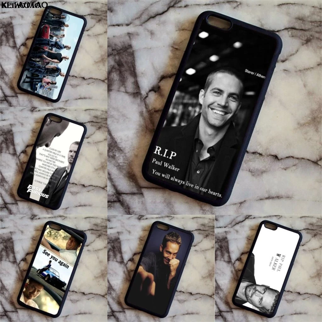 KETAOTAO Пол Уокер Форсаж телефонные чехлы для iPhone 4S 5C 5S 6S 7 8 SE 5Plus XR XS Max Чехол Мягкий