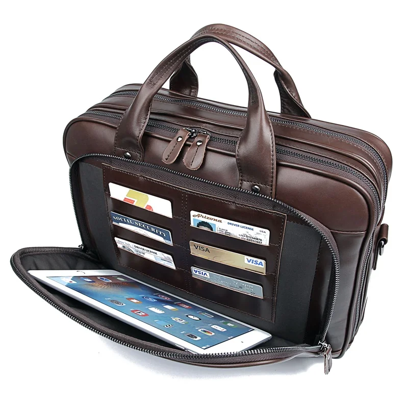 Классическая сумка из натуральной кожи, мужской деловой портфель, сумка для ноутбука 7005Q-1
