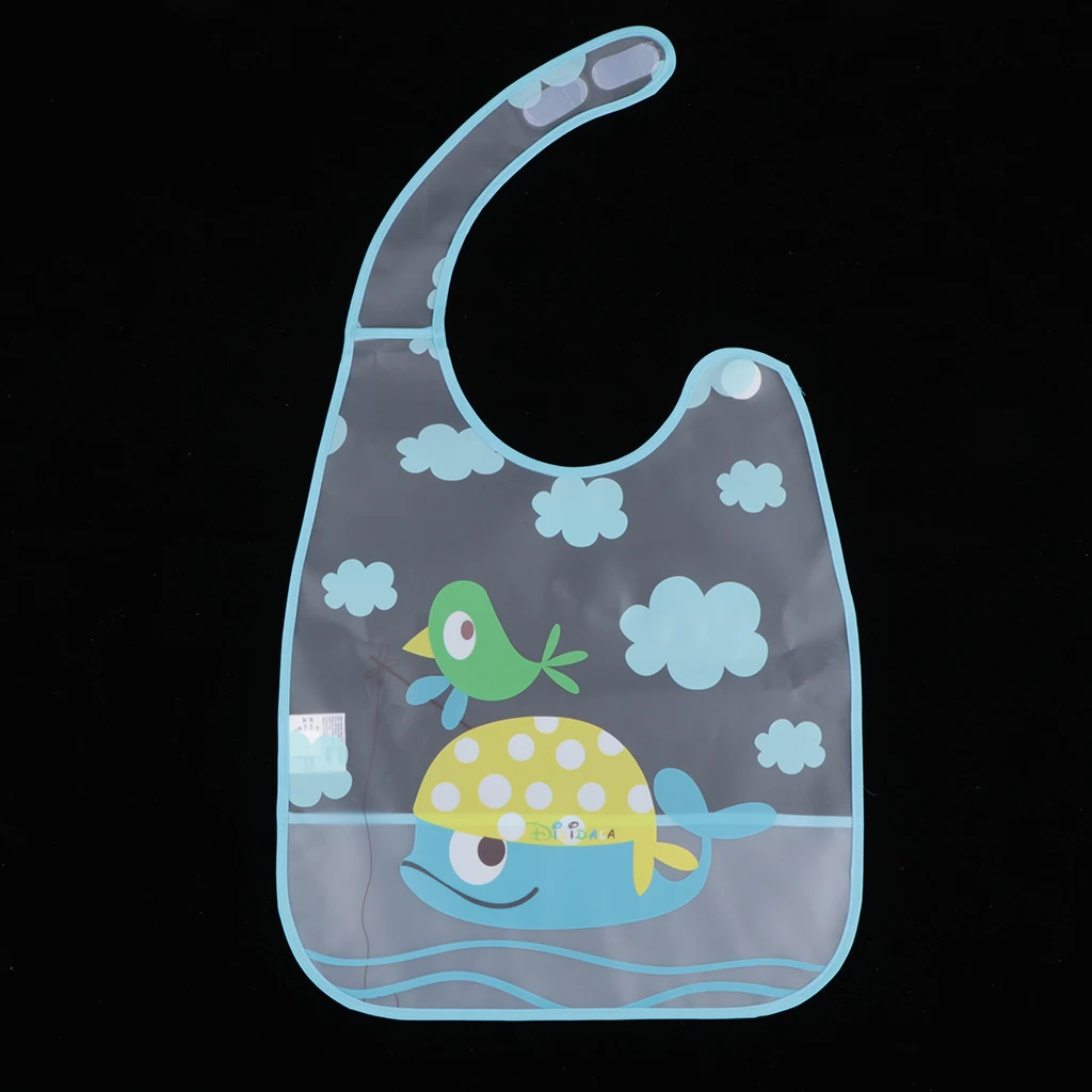 Waterproof Mealtime Bib with Pocket Clothes Protector for Disabled Patients Elderly, Anti-oil Anti-fouling Easy Wipe Clean