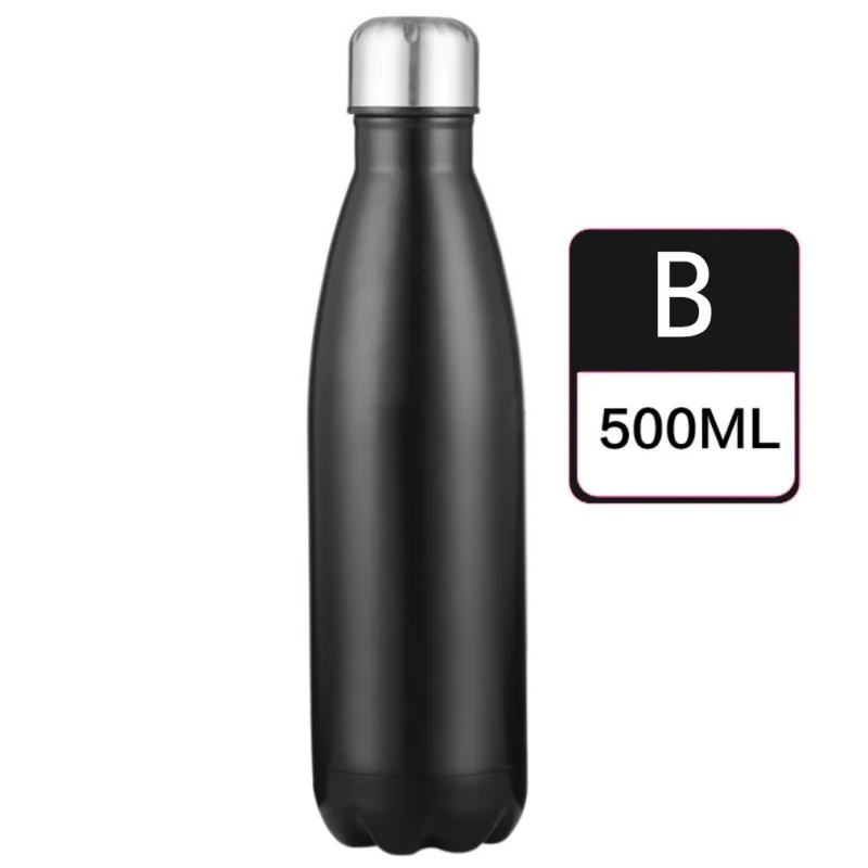 Нержавеющая сталь вакуумная Изолированная бутылка портативная Изолированная дорожная бутылка для воды портативная уличная Питьевая чашка - Цвет: B