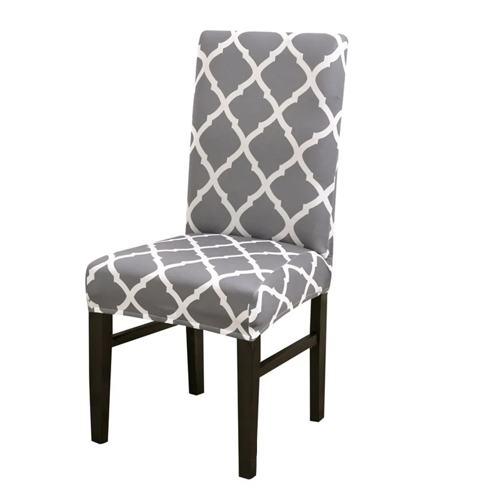 2 Hotel Wrinkle Resistant Decoration Soft Washable Dining Room Full Protection Stretchable Geometric Print Home Chair Cover Seat - Цвет: 2