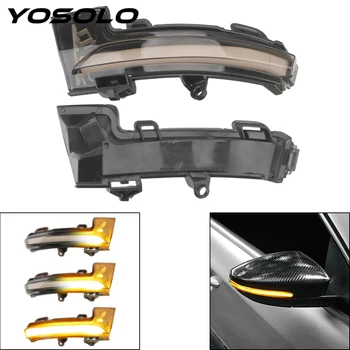 

YOSOLO 2Pcs/set Headlight Assembly Rearview Mirror Lights Turn Signal Lights For Skoda Octavia Mk3 5E 2013-2017 2018 2019