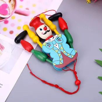 

Funny Vintage Colorful Pull The Rope String Toys Puppet King Wooden Craft Kids Children Gifts Random Color 634F