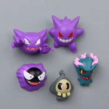 

5pcs/lot Anime Cartoon Monster Gengar PVC Figures Model Toy Fridge Magnets Refrigerator Magnet Message Sticker For Girl Boy Kids