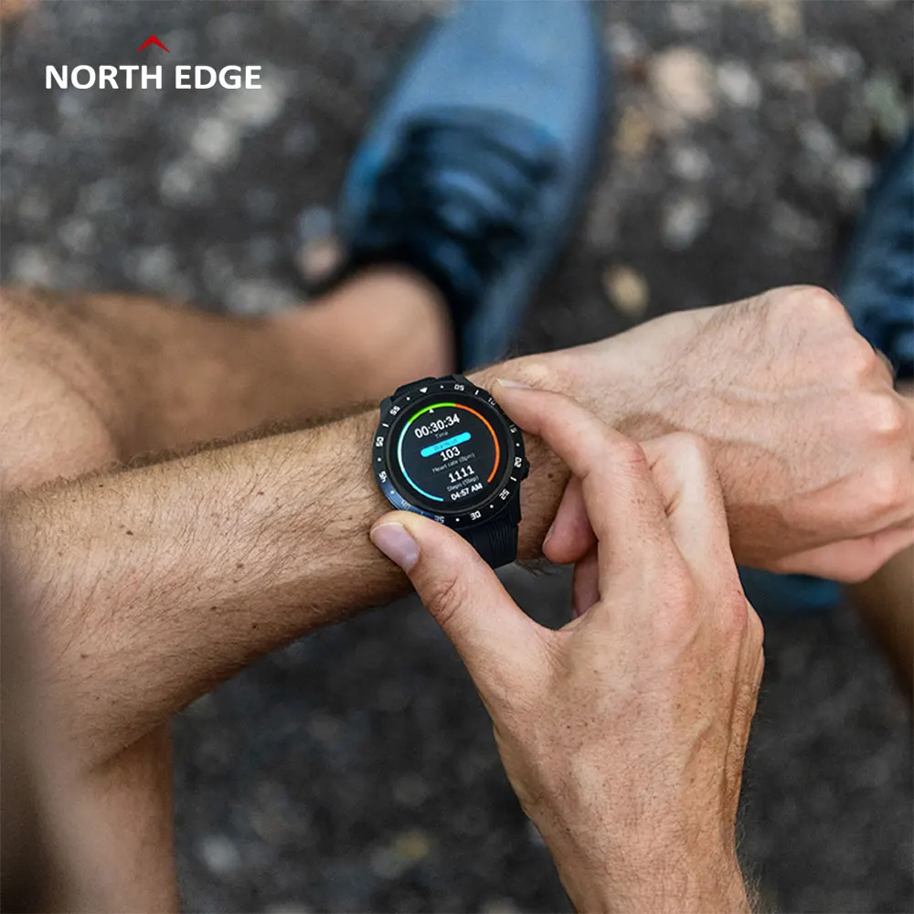 US $54.78 Original North EDGE GPS Smart Watch Men Compass Bluetooth Call Heart Rate Atmospheric Sport Watch Altitude Monitor Cross Fit 2