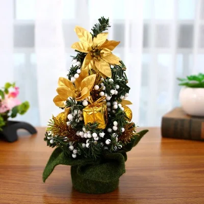 Рождественская елка посылка 20 см настольный мини шифрование Рождественская елка украшение для прилавка подарок Рождественское украшение - Цвет: Флуоресцентный желтый