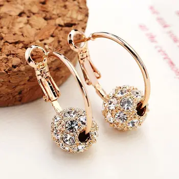 

Earrings fashion jewelry crystal ball earrings ladies party wedding jewelry high quality earrings Oorbellen wholesale