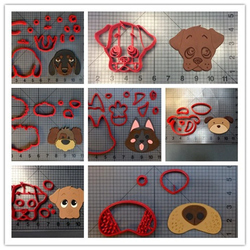 かわいい犬の顔の形の犬の鼻のクッキーカッター3dプリントプラスチックプレイ生地型ビスケットカッター Cookie Tools Aliexpress
