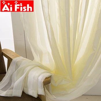 

Gold and silver Shiny Wire thread Stripe Bedroom Curtain Tulle Solid Color White Screen Sheer cortinas para la sala MY292#50