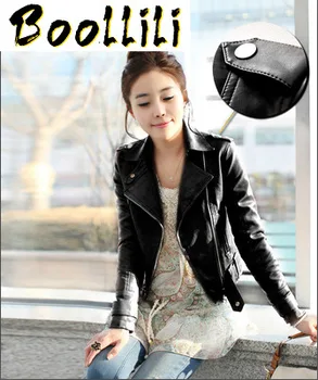 

Boollili 2020 New Ladies Coats Women Fashion Lerther Jacket Clothing Spring Autumn Short Slim Casual Style PU Leather Jackets