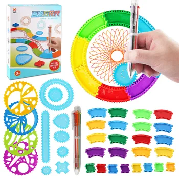 

Cross Border Children Fine Art Painted Spirograph Toy Science Educational Children Drawing Tool Toy Fat