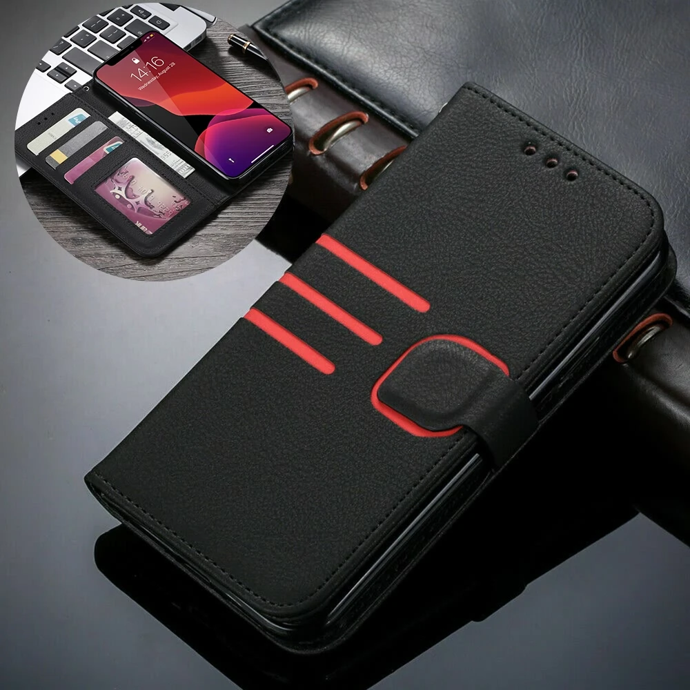 LAPOPNUT Wallet Case for Iphone 11 Pro Xs Max Xr X 7 8 Plus 6 6s 5 5s SE Slim Genuine Leather Flip Folio Cover Soft Card Holder