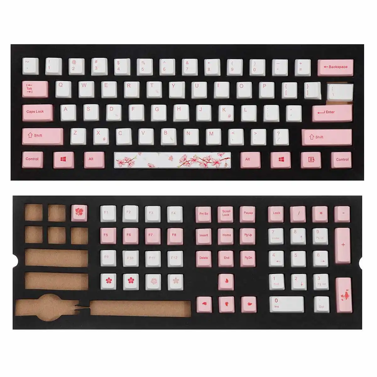 LEORY 108 клавиш термосублимация процесс PBT Сублимация Keycap три темы лес море рифмы вишневый цвет Keycaps только