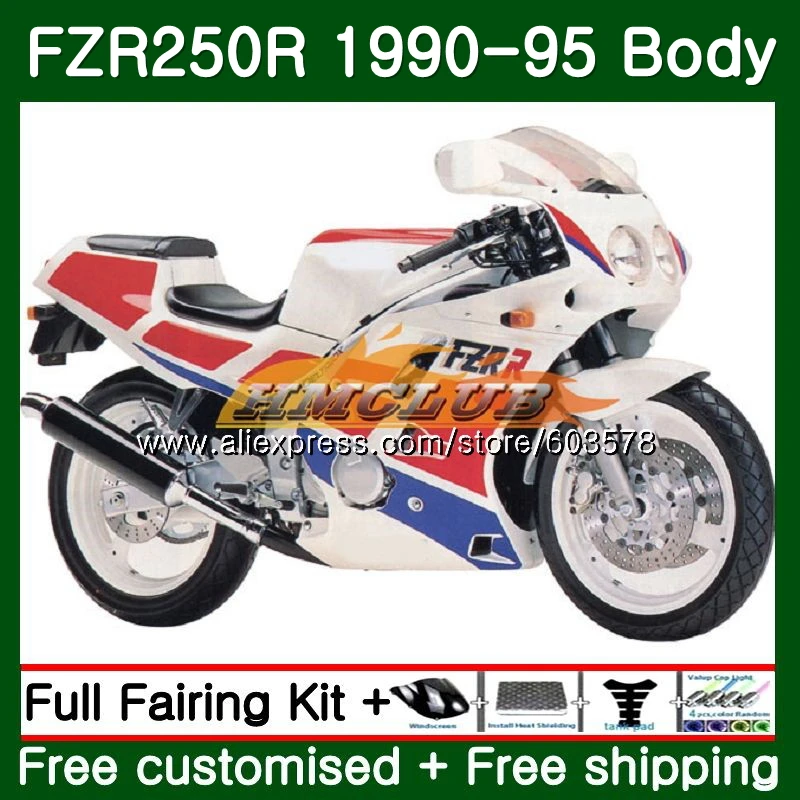 FZR250R для YAMAHA FZR 250R 1990 1991 1992 1993 1994 1995 125CL. 1 красный, белый FZR 250 FZR-250 FZR250 90 91 92 93 94 95 обтекатель
