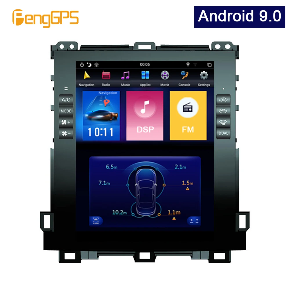 Android 9,0 Tesla вертикальный экран Автомобильный мультимедийный плеер для Lexus GX470/Toyota Land Cruiser Prado 120 2002-2009 gps навигация