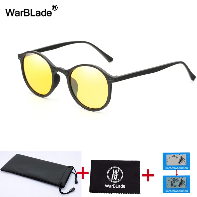 night vision WarBLade, женские, мужские, поляризационные солнцезащитные очки, антибликовые, для ночного видения, солнцезащитные очки, мужские, для вождения, очки, UV400, круглые, маленькие, очки, Gafas - Цвет линз: night vision