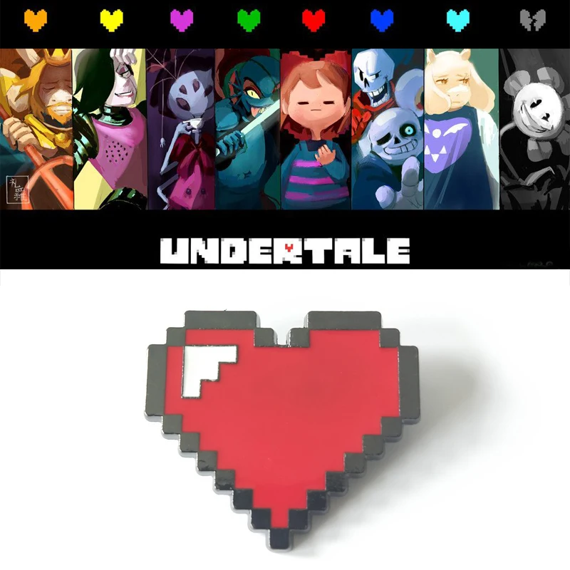 Реквизит для косплея игра Undertale Bravery LOVE брошь в форме сердца женщин и девочек