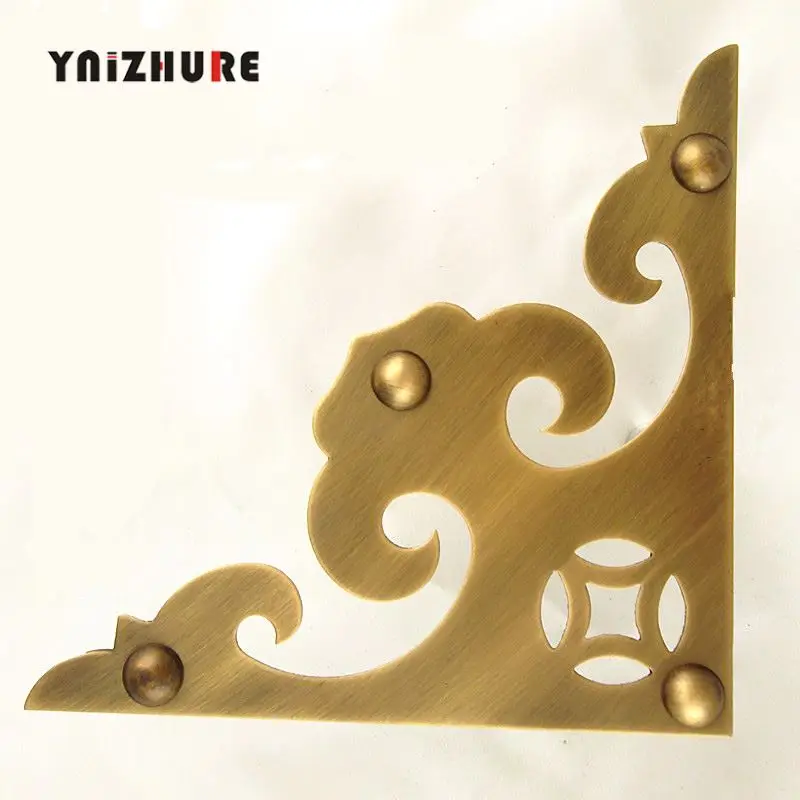4PCS-160mm-Antique-Door-Decoration-Angle-Fower-Full-Copper-Cabinet-Angle-Brass-Decorative-Sheet-Corner-Solid