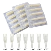 50 шт. Пластик колпачки для татуажа Советы Набор 3/5/7/9/11/13/15DT Типсы для татуировок разного размера одноразовая Стерильная игла трубки для удаления татуировок