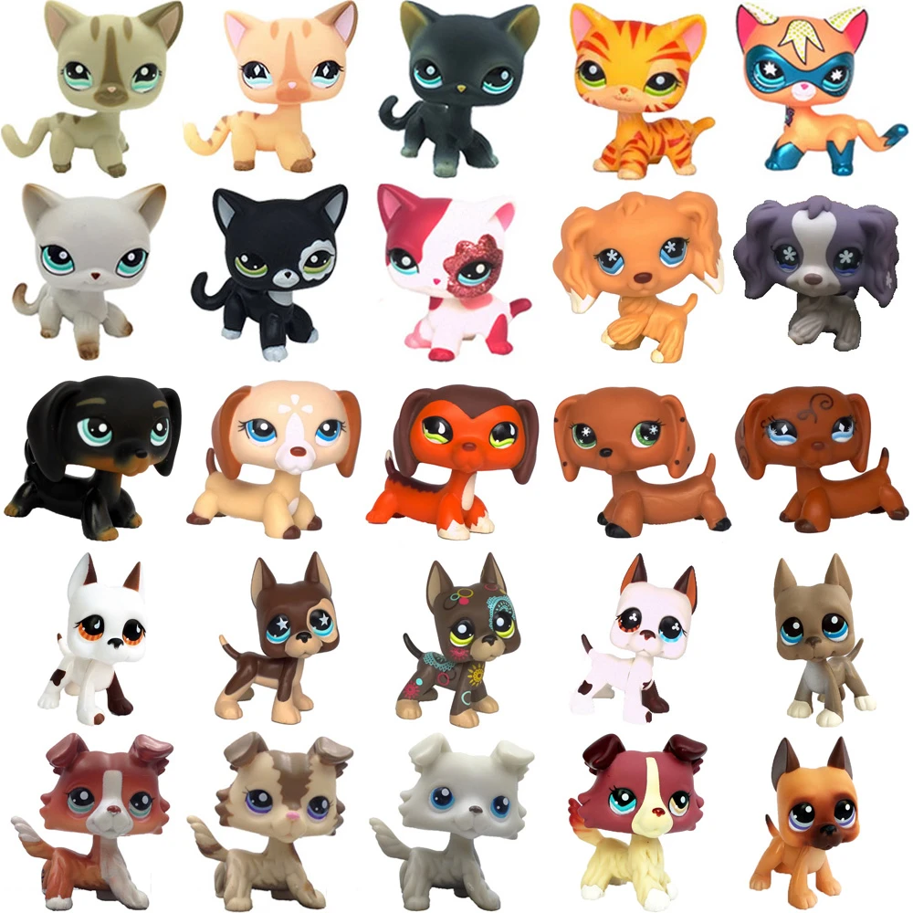 Lps Cat Rare Pet Shop Cute Toys Cat Collection Stand Short Hair Kitten Dachshund Dog Collie Great Dane Spaniel Original Figure Action Figures Aliexpress