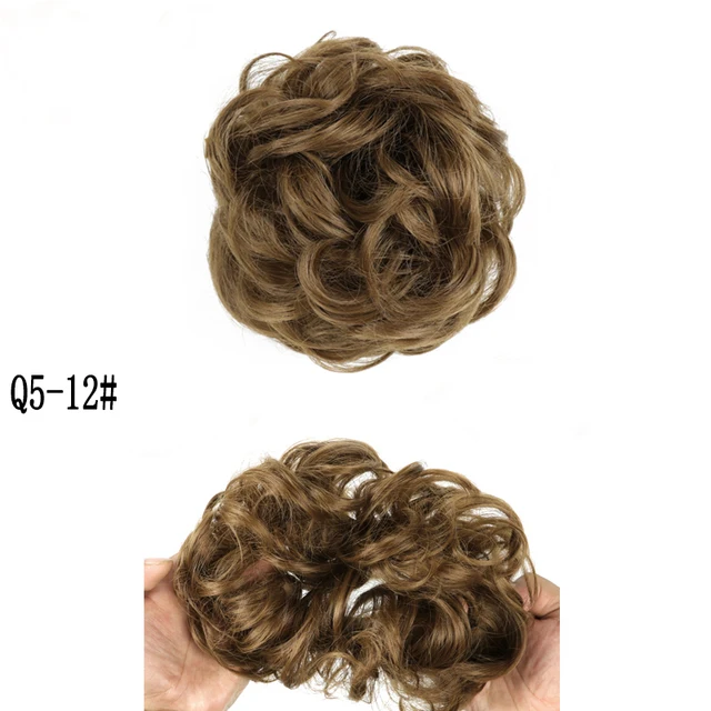 MERISIHAIRHair Extensions Wavy Curly Messy Hair Bun Extensions Donut Hair Chignons Hair Piece Wig Hairpiece headwear rings ring 12