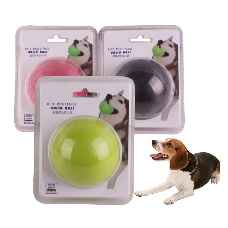 

6.3cm Durable Solid Rubber Pet Dog Ball Training Teeth Chewing Bitting Elastic Portable Pet Toys for small large dogs Cats