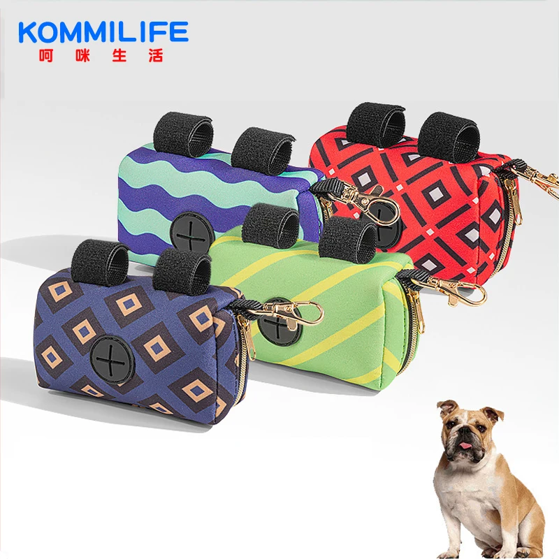Vendedor Caliente KOMMILIEF-soporte portátil para Bolsa para popó de perros, dispensador de bolsas de basura de tela de buceo VRM8AKm3Lpq