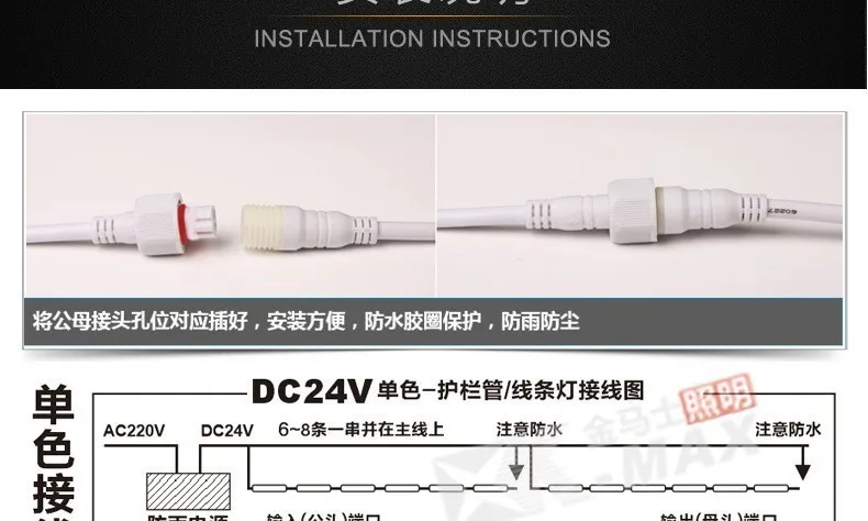 20 шт. новая светодиодная индикаторная лампа 1 м 0,5 м DMX512 RGB теплый белый/белый DC24V Открытый водонепроницаемый цифровой монохромный DMX внешний контроль