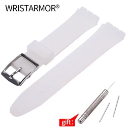 Waterproof Silicone Watch Strap with Tool Kit - Durable Rubber Wristband Accessory - 19mm (Translucent)
