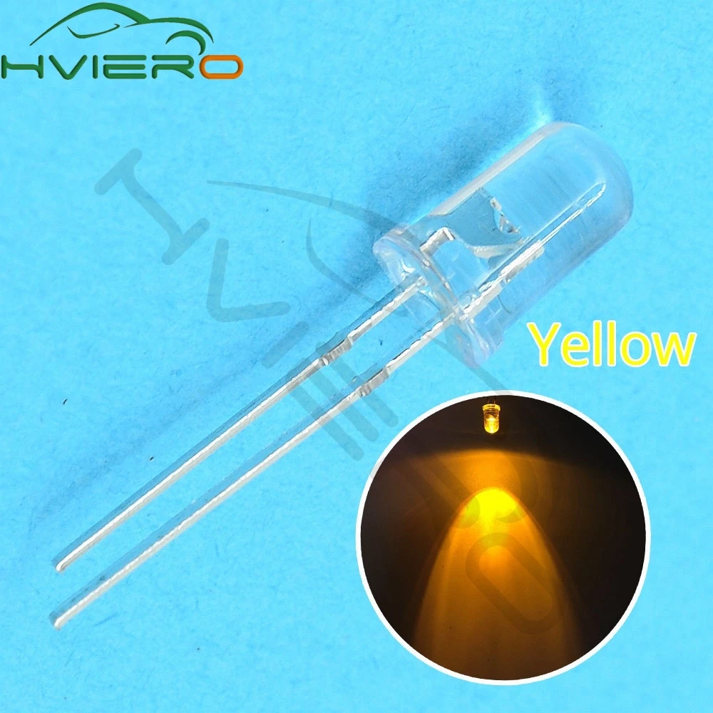 100 Pcs 5mm Flat Top LED Multicolor Water Clear Super Bright LED Light Lamp Bulb