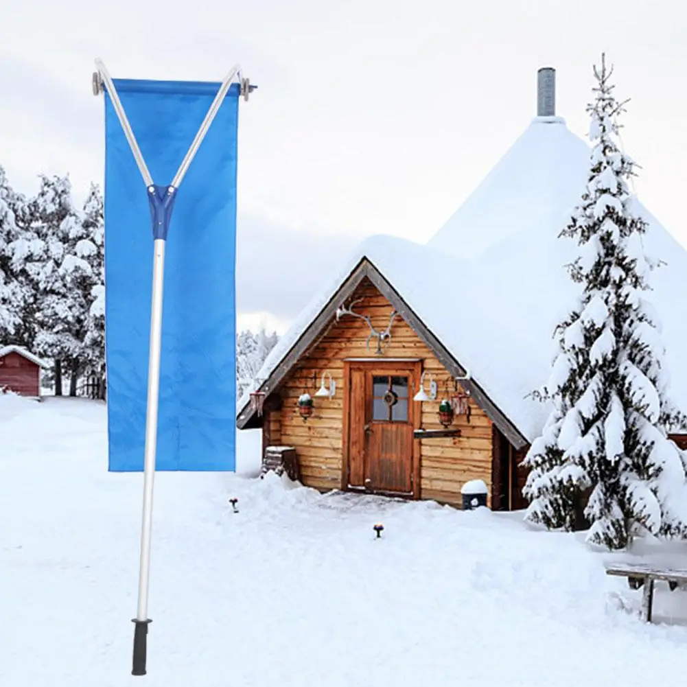193-640 см крыши грабли для снега-30 градусов телескопическая снега удаления Системы ткань Регулируемый нескользящий стержень крыши грабли для уборки снега - Цвет: Blue
