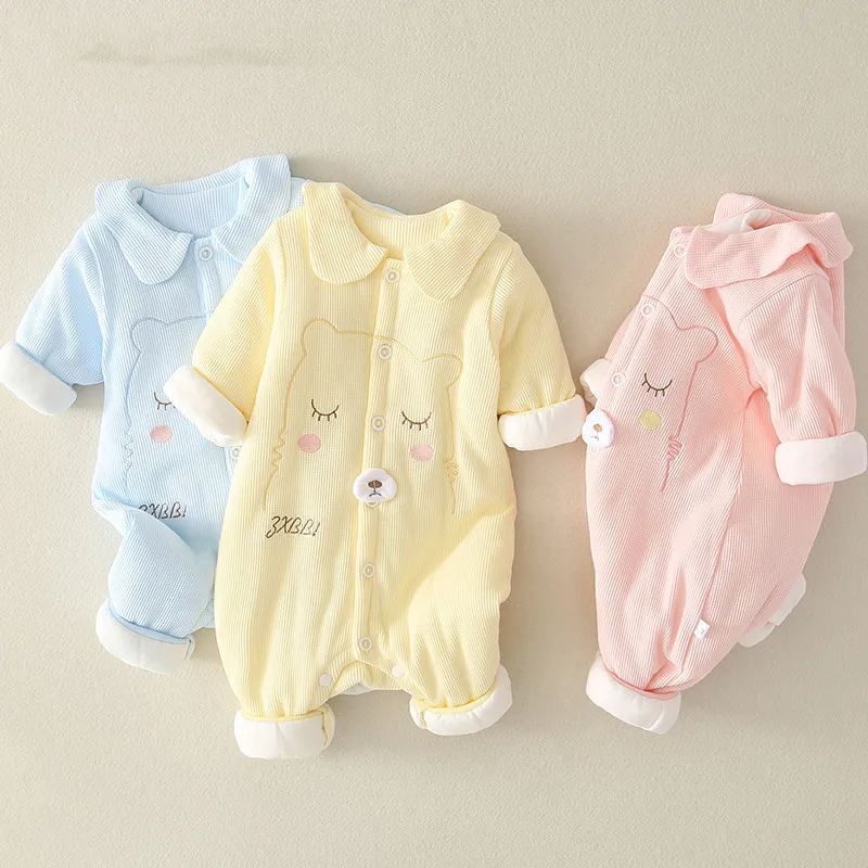 

Infant Cotton Clothes Newborns Ha Clothespin mian pa fu Baby Thin Cotton Warm Autumn And Winter Onesie