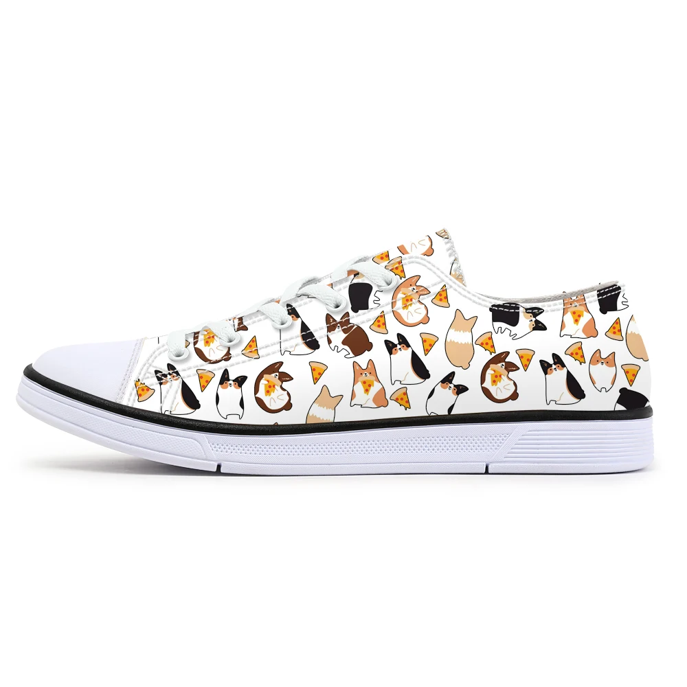 Animal Print Canvas Shoes for Man Woman Lightweight Lace Up Flats Custom Cats Fashion Sneakers Adults 2020 New Style |