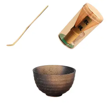 

3pcs/set - Bamboo Tea Whisk,Teascoop,Ceramic Bowl- Chadao Tea Ceremony accessaries